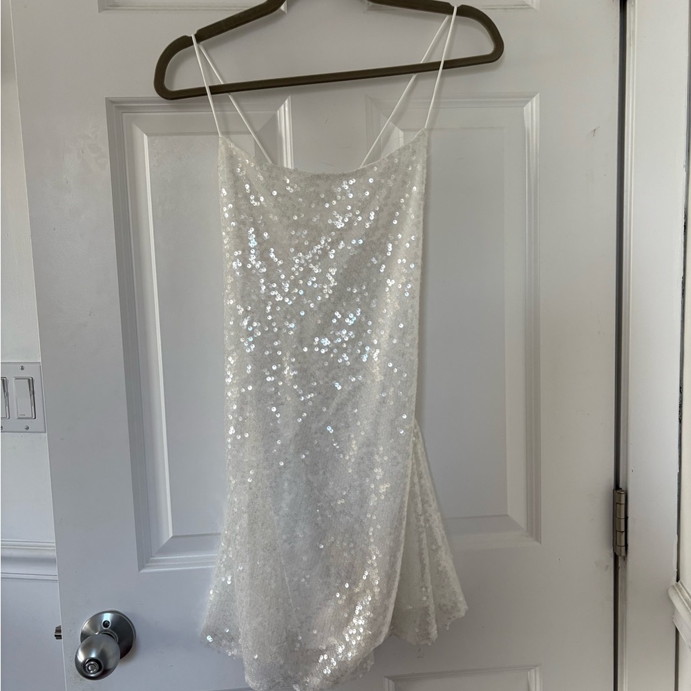 Peppermayo White Sequin Dress NWT